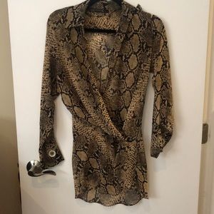 Zara Snakeskin Long Blouse